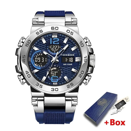 Foxbox Blue And Silver Men's Watch