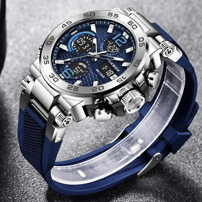 Foxbox Blue And Silver Men's Watch